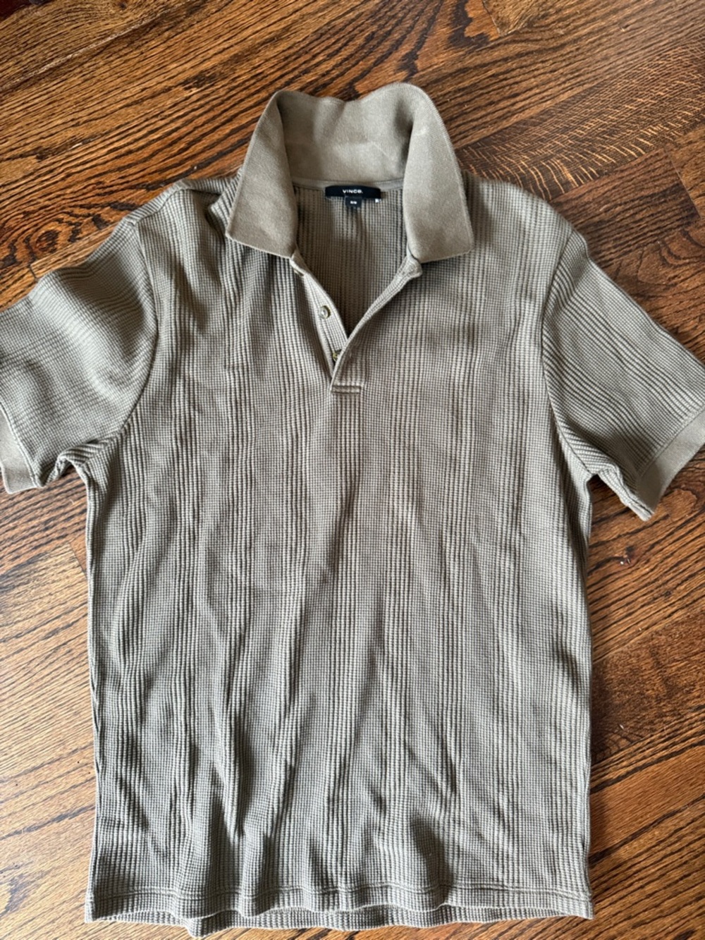 Vince Olive-Tan Short-Sleeve Polo